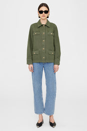 ANINE BING Corey Jacket - Army Green - On Model Front Second Image