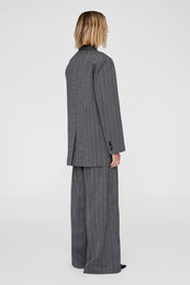 ANINE BING Declan Blazer - Black And Grey Stripe - On Model Back