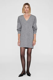 ANINE BING Essex Dress - Grey Melange - On Model Front