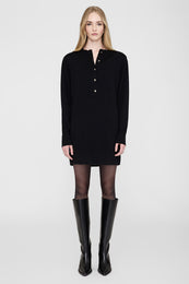 ANINE BING Ghita Dress - Black Cashmere Blend - On Model Front