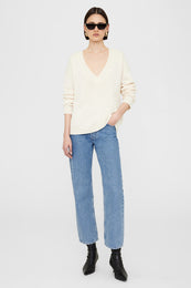 ANINE BING Lee Sweater - Cream - On Model Front