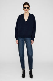 ANINE BING Lee Sweater - Deep Navy - On Model Front