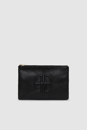 ANINE BING Lili Pouch - Black Pebbled - Front View