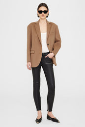 ANINE BING Quinn Blazer - Camel Cashmere Blend - On Model Front