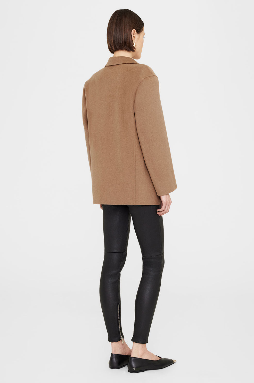 ANINE BING Quinn Blazer - Camel Cashmere Blend - On Model Back