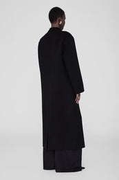 ANINE BING Quinn Coat - Black Cashmere Blend - Model Back