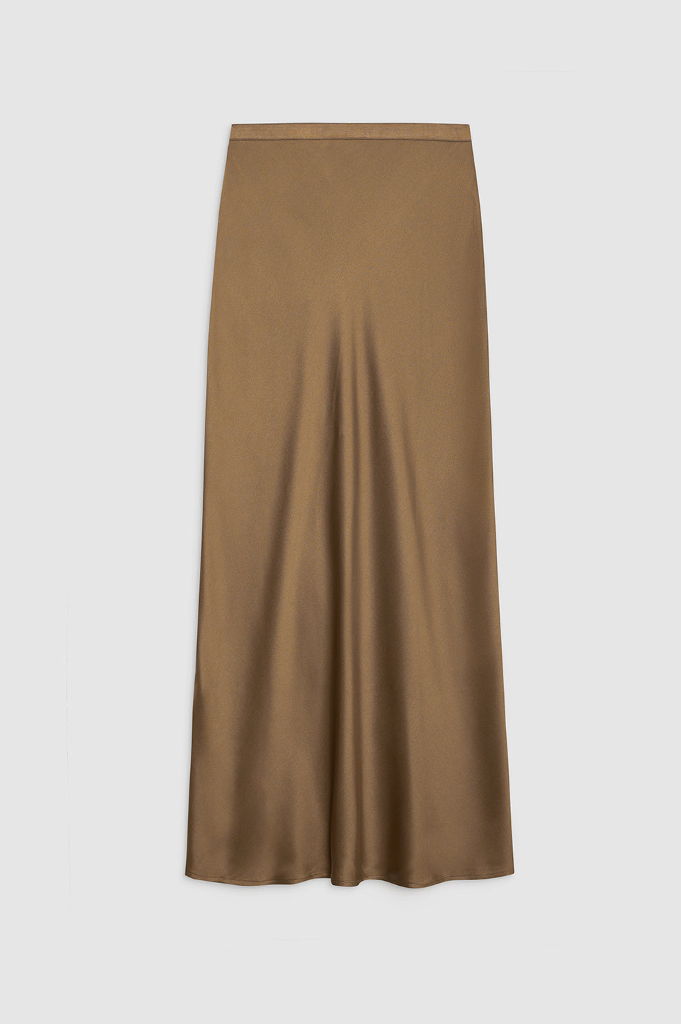 ANINE BING Bar Silk Skirt - Sepia - Front View