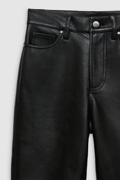 ANINE BING Bruno Pant - Black Recycled Leather - Detail View