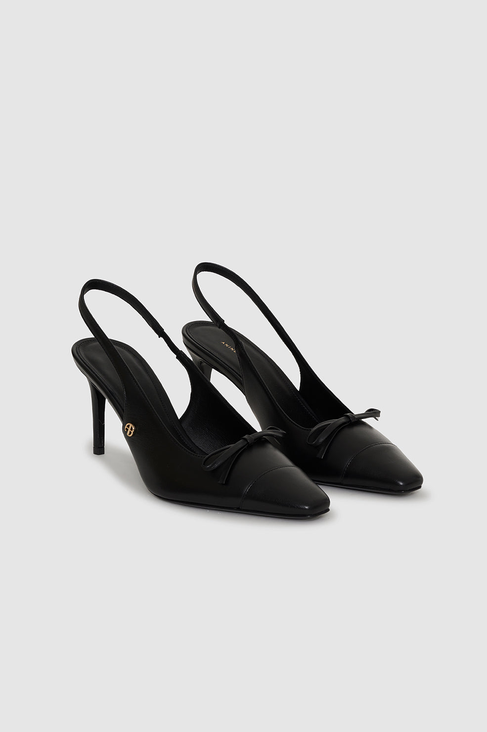 ANINE BING Freya Slingbacks - Black - Front View