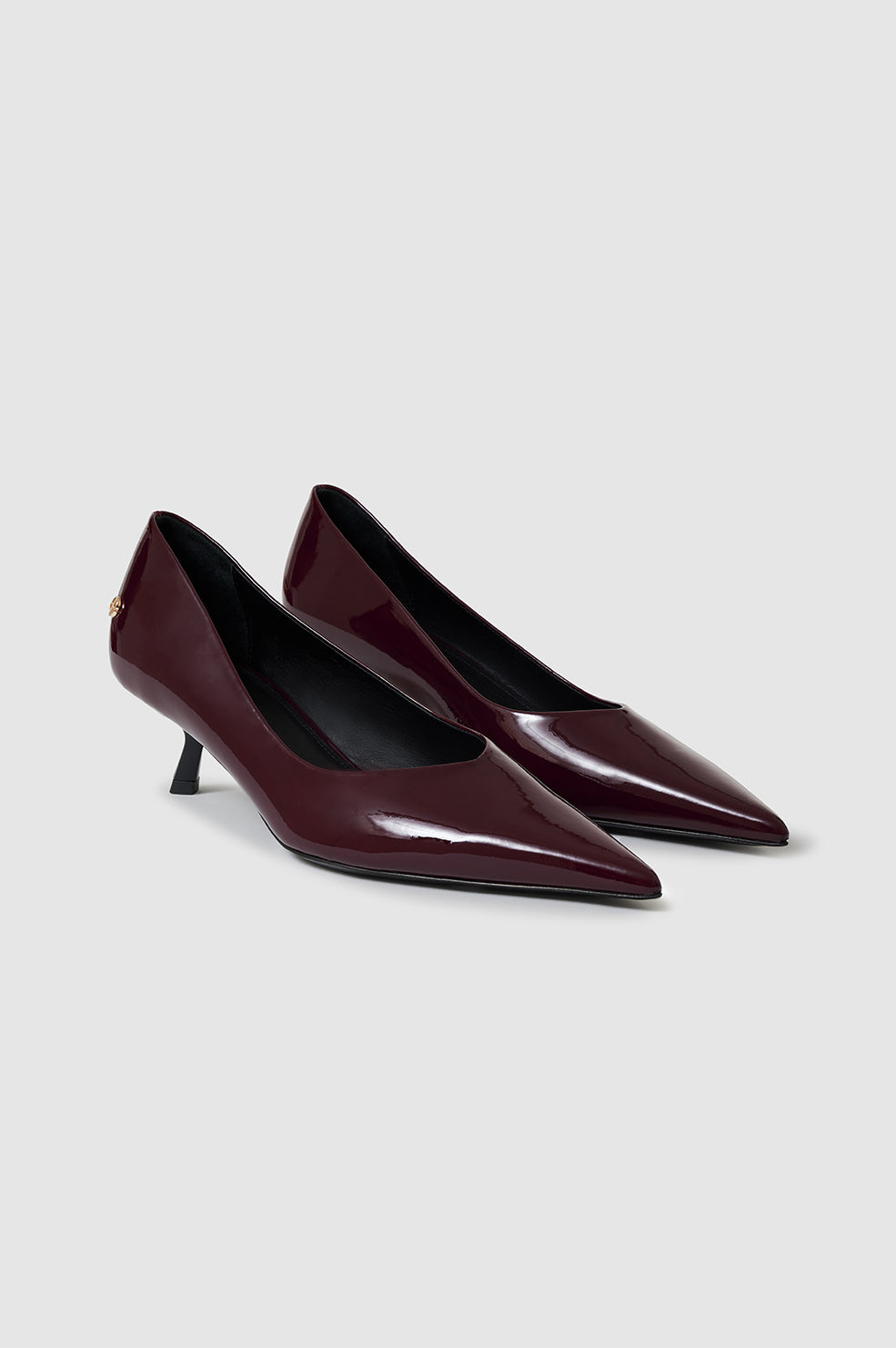 ANINE BING Hilda Pumps - Dark Red Patent - Side Pair View