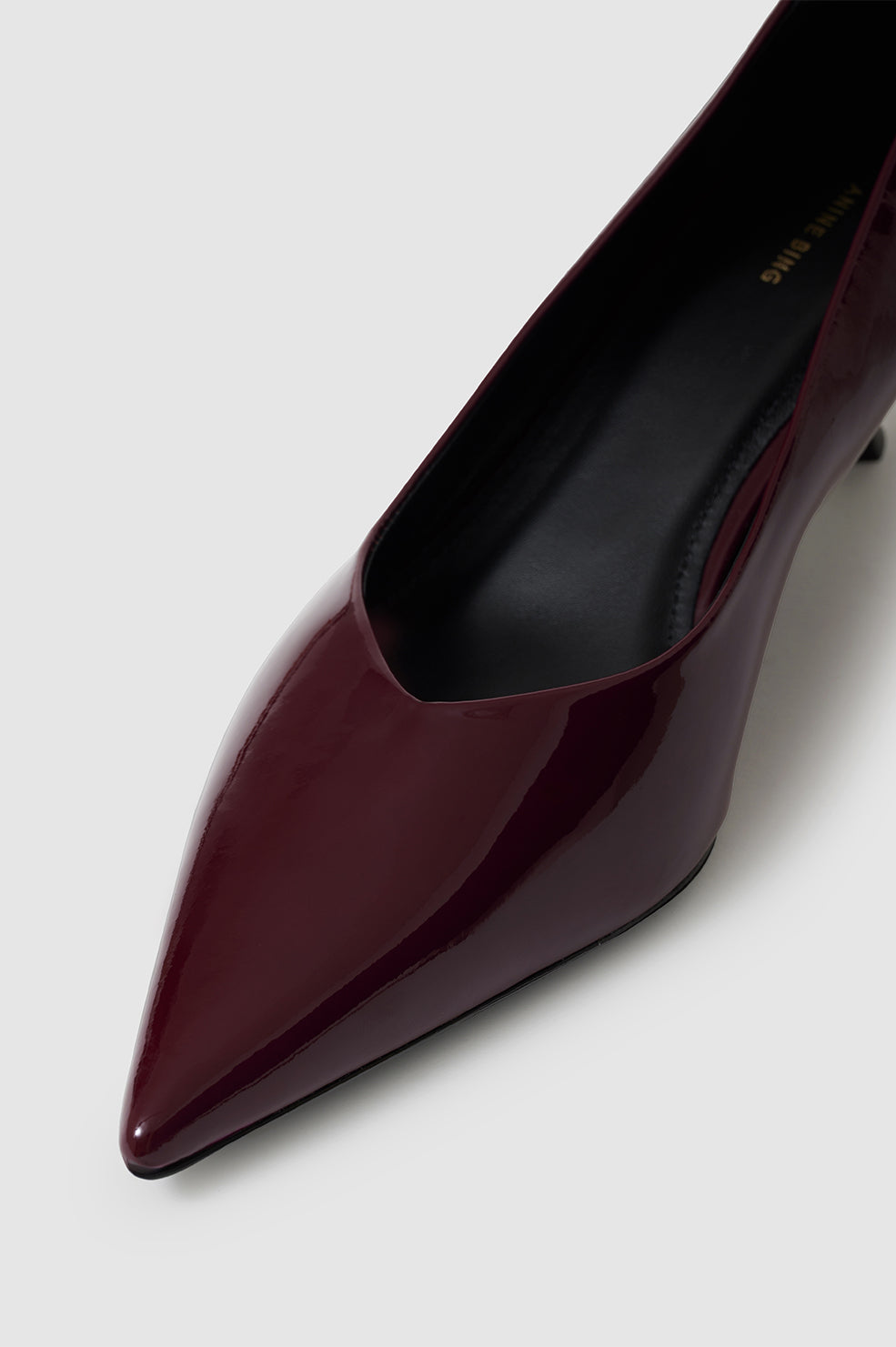 ANINE BING Hilda Pumps - Dark Red Patent - Detail View