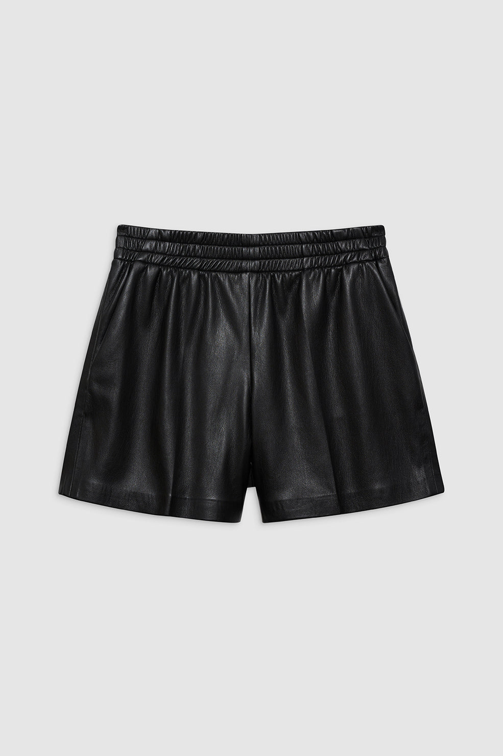 ANINE BING Kam Short - Black Vegan Leather - Front View