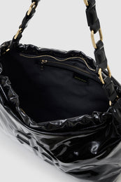 ANINE BING Kate Shoulder Bag - High-Shine Black - Inside View