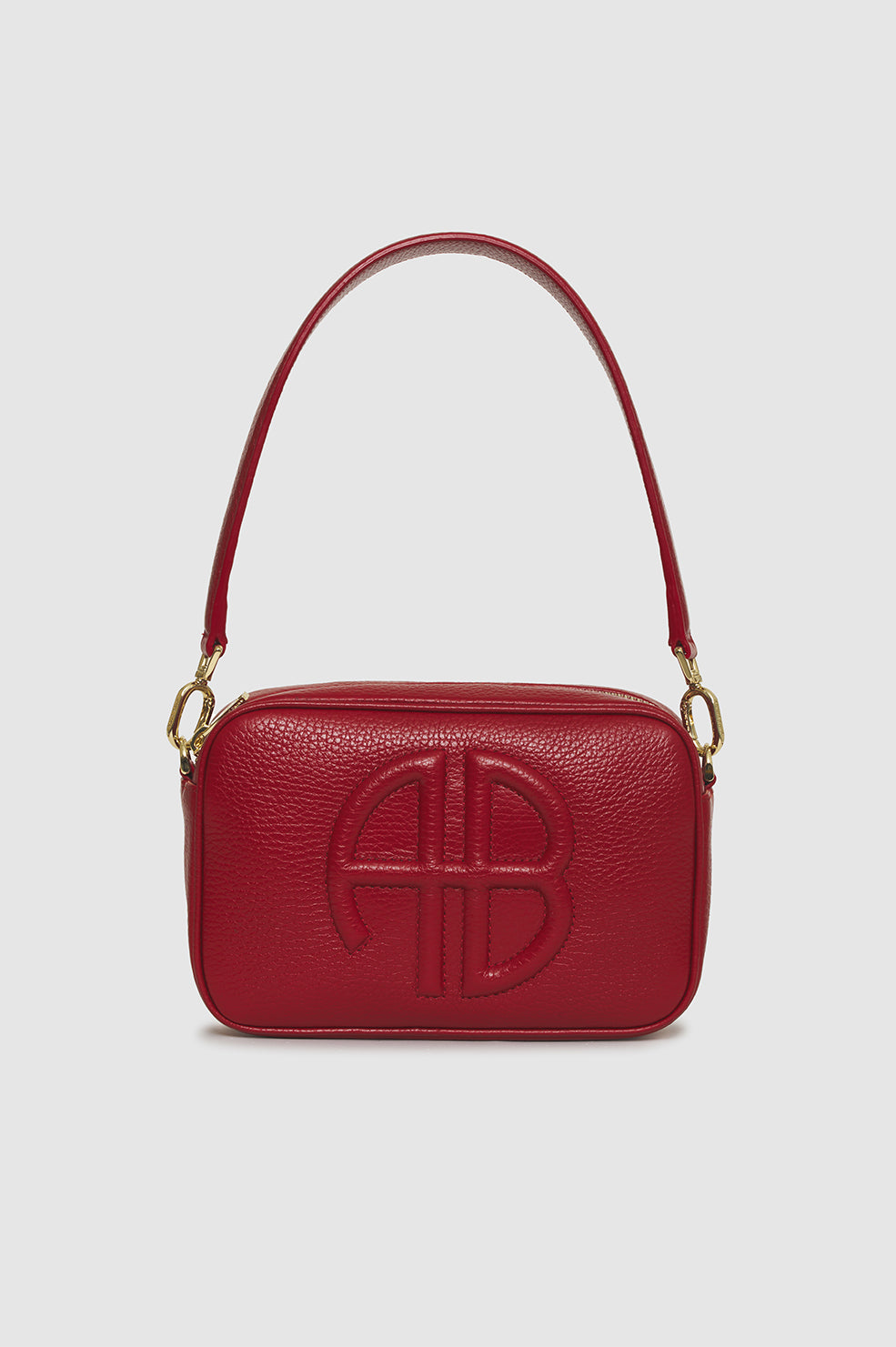 ANINE BING Lili Bag - Red Pebbled - Front View