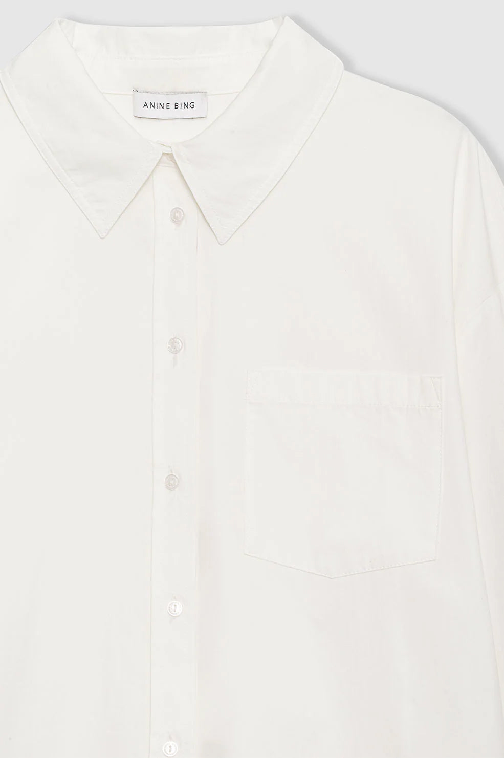 ANINE BING Mika Shirt - White - Detail View