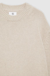 ANINE BING Rosie Cashmere Sweater - Oatmeal - Detail View